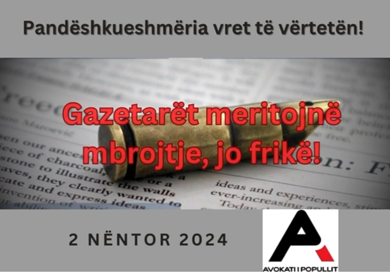 Avokati I Popullit Mesazh Në Ditën Ndërkombëtare Kundër Pandëshkueshmërisë Së K…